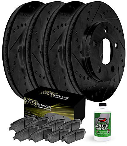 Hart Brakes Front Rear Brakes and Rotors Kit |Front Rear Brake Pads| Brake Rotors and Pads| Ceramic Brake Pads and Rotors |fits 2001-2002 BMW Z3