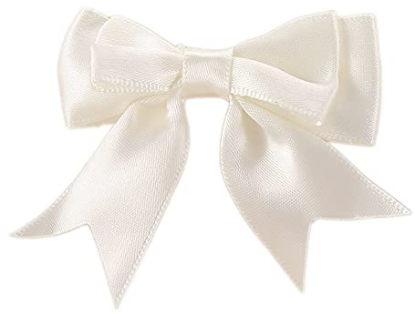 30 Stück 6x7cm Satinband Schleifen,Doppelte Dekoschleife Fertigschleife Geschenkschleifen für DIY Handwerk Hochzeit Weihnachten Valentinstag Dekoration Karte Herstellung von Verzierungen,Beige