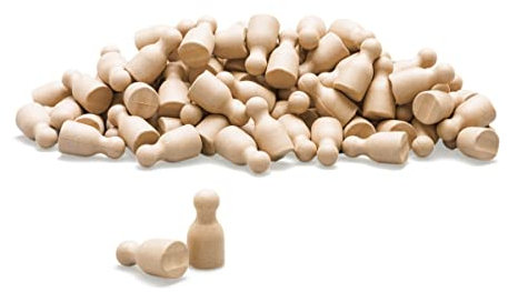 Wissner aktiv lernen – Satz aus100 Spielfiguren/Halmakegel in naturfarben 24 x 12 mm - RE-Wood