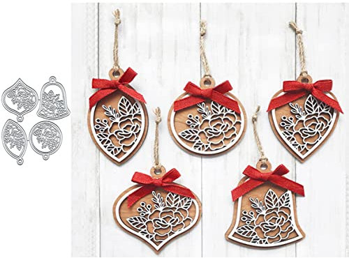 4 Stück Weihnachtskugel-Metall-Stanzformen Stanzschablonen, 4 Stück Weihnachtskugel-Stanzschablonen, Metallschablonen, DIY, Scrapbooking, Karten, dekorative Prägepapier-Stanzformen für Album,