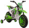 HOMCOM Kinder Elektro-Motorrad Kindermotorrad 12V Kinderfahrzeug Elektrofahrzeug mit 2 abnehmbaren Stützrädern für Kinder ab 3 Jahre Metall Grün+Weiß 106,5 x 51,5 x 68 cm