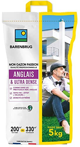 BARENBRUG - Césped Inglés y Ultra denso - Apariencia Prestigiosa Parques Inglés - Alfombra densa efecto terciopelo - Densidad extrema - Baja producción de residuos de siega - Fabricado en Francia - 5