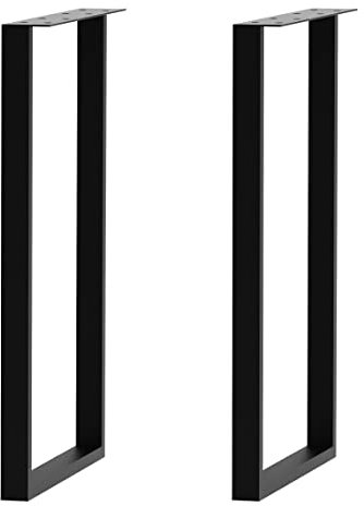 Lendpea Metal Table Legs Heavy Duty Square Tube Desk Frame Industrial Dining/Coffee/Computer Table Legs, Set of 2(28-4X2mm, U-Shape)