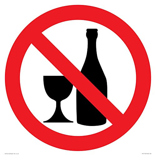 Panneau d'interdiction : interdiction d'alcool – 400 x 400 mm – S40