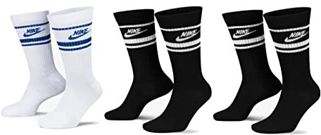 Nike 9 Paar Everyday Essential Tennissocken Socken Sportsocken Unisex DX5089 Prime, Farbe:2x Schwarz - Weiss/Weiss - Blau, Socken Neu:42-46