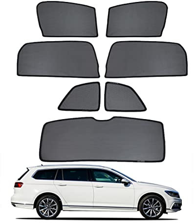 Sonnenschutz Auto Vorhang Für Baby Kinder Sonnenblende Für Passat B8 Variant 2016-2022 UV Schutz Magnetisch Sonnenschutz Für Autofenster Seitenscheibe Schwarz,7PCS