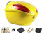 AVIITI Motorrad-Topcase, Mit Rückenlehne Universalhalterung Für Helmgepäck, Scooter Lock Storage Carrier Kunststoffkoffer,Gelb,42x41x30cm