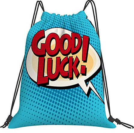 DELURA Rucksack mit Kordelzug,Abschiedsparty-Dekorationen, Comic-Text, Pop-Art-Retro-Stil,Kordelzug-Sackpack für Sport, Yoga, Reisen, Cinch-Tasche mit Reißverschlusstasche