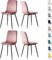 mcc direct Set mit 4 Designer Esszimmerstühlen aus Samtstoff, Metallbeine, Lexi-Stühle (Rosa)