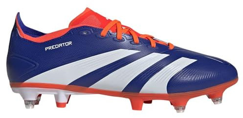 adidas Predator League Football Boots Soft Ground, Scarpe da Calcio Unisex-Adulto, Lucid Blue/Cloud White/Solar Red, 42 EU