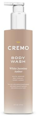 Cremo White Jasmine Amber Skin Moisturizing Body Wash for Women, Notes of White Jasmine, Red Currant, and Sweet Amber, 16 Fl Oz