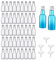 DAJAVE 50 piccole bottiglie da riempire, 60 ml, piccole bottiglie di liquore da riempire, mini fiaschette in plastica, bottiglie da riempire con imbuto e tappo a vite