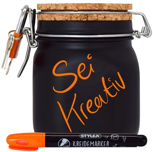 Spardose Selber Beschriften Neon orange Geld Geschenk Idee Schwarz M