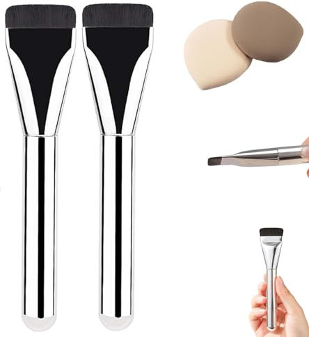 2 Stück Ultra Thin Foundation Brush, Flacher Foundation Pinsel, Foundation Makeup Pinsel, Ultra Dünner Foundation Pinsel