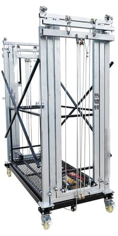 Scaffolding Heavy Duty Steel Electric Lifting Scaffold, Foldable Lifting Platform Scaffold Tower Construction Lift Loader Elevator with Swivel Casters Electric Lifting Scaffold (Size : Rise Height 4M