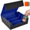 Aolso Sammelkarten Aufbewahrungsbox für 1800+ Karten, Magnetische Sammelkartenbox mit 8 Kartenteilern Aufbewahrungsbox, Sammelkartenbox PU Kartendeckbox passend für MTG und Sportkarten (Blau)