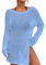 Bsubseach Crochet Coverups for Swimwear Women Sheer Bathing Suit Cover Up Dress Mesh Beach Top Sky Blue