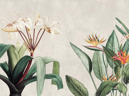 Livingwalls Fototapete Dschungel in Creme, Grau, Grün - hochwertige Vliestapete 399171 mit Motiv auf 3,71 m x 2,80 m - Made in Germany