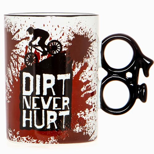 Boxer Gifts Funny Cycling Gifts for Men - Novelty Mountain Bike Mug - Dirt Never Hurt - Biking Secret Santa Gift for Him