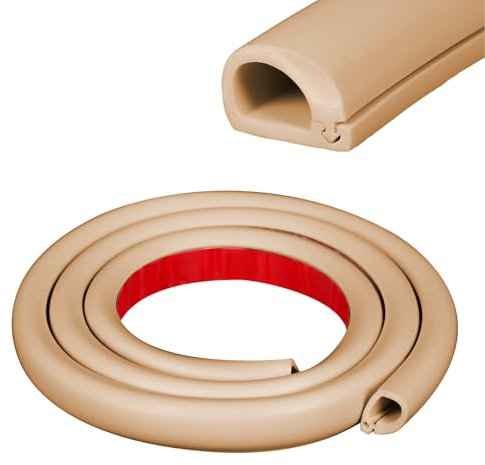 Inscrip Mini Kabelkanal Selbstklebend, Flexibler Kabelkanal Halbrund,Kabelbrücke Boden für Kabelschutz, für Haus Büro, Universaler Boden Outdoor Innenbereich Kabelkanäle, 7mm Höhe (Hellbraun, 4m)