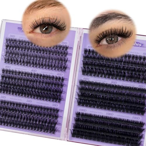 LZM Faux Cils Naturel 30D+40D+50D+60D+80D+100D Faux Cils Individuel D Curl Extension Cils Individuels Cluster Lashes Extension Cils Naturel (RR11)