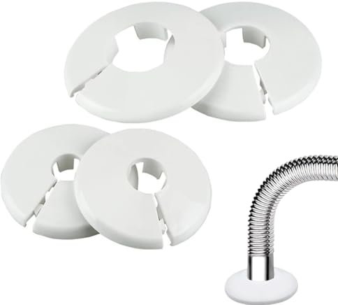 10Pcs Radiator Pipe Collars Plastic Covers 15mm Diameter Pipe Covers Sleeve Round ndoor/Oudoor Radiator Decoration Coller Covers White