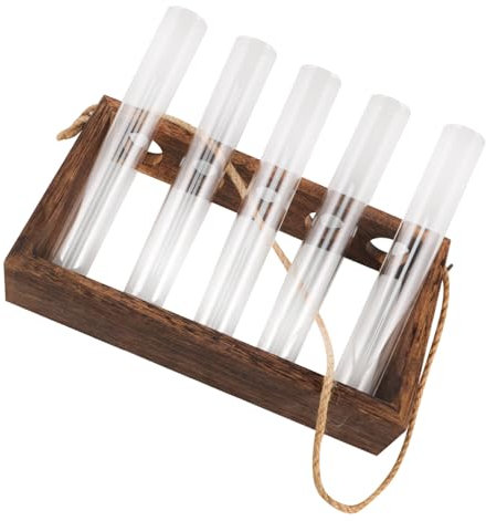 PHENOFICE 1satz Holzständer Für -Terrarium Mit Glasvasen Hydroponischer Pflanzer Für Sukkulenten Und Blumen Stilvolle Wanddeko Für Zuhause Und Büro Für Pflanzen-ableger Und Dekoration