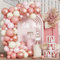 HILAVO Blush Pink Balloon Garland Kit - Rose Gold, Dusty Pink, Sand, White Balloons - Arch, Retro, Light, Pastel Pink, Beige, Nude, Creme - Boho Wedding, Baby Shower, Birthday Party Decoration