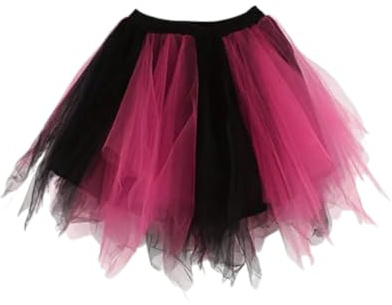 Boolavard Adulte Femmes 80's Tutu Jupe Couches Tulle Jupon Halloween Tutu (FR/ES, Alpha/Lettres, S, M, Taille Normale, Taille Normale, Marron Rose)