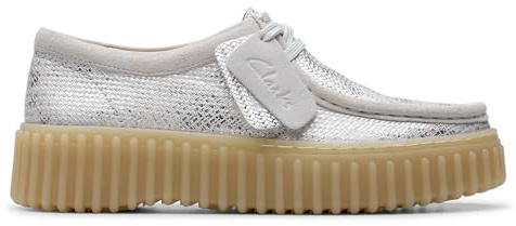 Clarks Mixte Torhill Bee Botte Oxford, Argent métallique, 38 EU