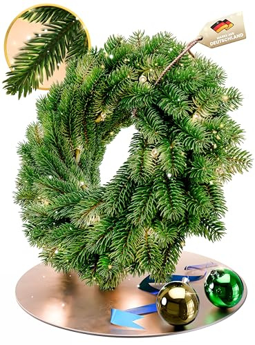 ArtiTree - Weihnachtskranz für Tür, Adventskranz, Weihnachtsdeko, Künstlicher Tannenkranz - 120cm (120 cm, mit Beleuchtung)