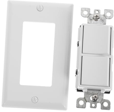 FIXOSHEE Interruptor Eléctrico de Paleta con Tapa de Pared Doble Interruptor Individual para Uso Residencial y Comercial Instalación Segura y Conveniente