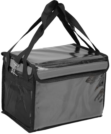 TOPINCN Lebensmittel-Liefertasche, Isolierter Rucksack, Wiederverwendbare Einkaufstasche mit Reflektierendem Streifen, Kühltasche, Tragbare Pizza-Mitnahmetasche mit für Camping und (Er sagte)