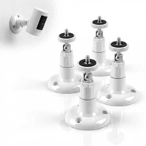 mawmuaw 4 Stück Kamera Halterung Weiß Kamera Wandhalterung | Kompatibel mit Ring Arlo Eufycam, 360 Grad Verstellbar, Wandhalterung Zubehör, für Indoor & Outdoor Kameras mit 1/4 Gewinde
