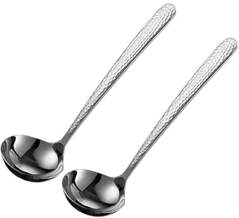 2 Stück Klein Schöpflöffel Suppenlöffel SUS304 Edelstahl Suppenlöffel (D)