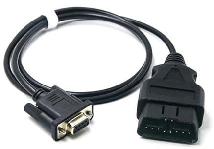 Wadakada J1962 12V 24V OBD-Kabel 100CM 16-Poliger Stecker auf DB9-Buchse VGA D-Sub 9-Poliger OBDII-Adapter RS232-Seriellanschluss OBD2-Kabel