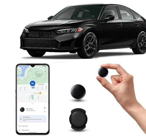 GPS Tracker Auto Ohne ABO Android, Keine SIM-Karte erforderlich, Versteckter Magnetischer Mini GPS Tracker für Kinder und Haustiere, Ohne Monatliche Kosten, Kompatibel mit Google Find hub (1 Schwarz)