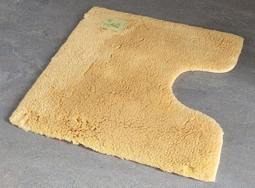 Kleine Wolke Bambou Sesam Gelb Badteppich 55x55 cm. Vorleger mit Ausschnitt Naturprodukt