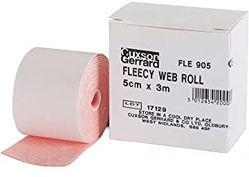 Fleecy web feltro | spessore 1 mm cotone Imbottitura Chiropody | basso residuo autoadesivi, 1 Roll | 3m x 5cm