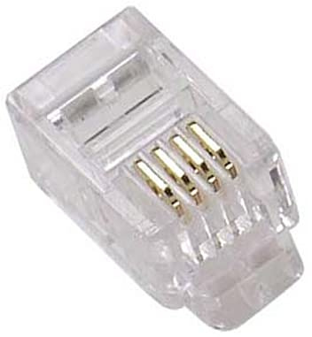 Loops 10x RJ11 RJ12 Gold Crimp Plugs 6P4C 4 Contact Pin End Connector ADSL FAX