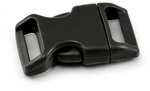Ganzoo Klick-Verschluss aus Kunststoff im 10er Set, 3/4 / Klippverschluss/Steckschließer/Steckverschluss für Paracord-Armbänder, Hunde-Halsbänder, Rucksack, Farbe: schwarz