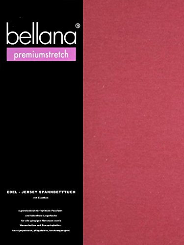 bellana® premiumstretch Edel-Elastic-Jersey Spannbetttuch für Wasserbetten und Boxspringbetten, 90-120 x 200-220 cm, Bordeaux