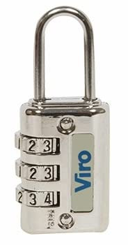 Lucchetto a combinazione Per chiusura di borse, sacche e valigie (Nichelato - corpo mm. 30x37 - arco 20x14 mm.)