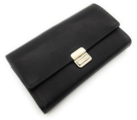 Jockey Club Leder Kellnerbörse Geldbörse Portemonnaie Softleder Basic schwarz
