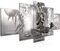 Runa Art Bild Wohnzimmer Schlafzimmer Buddha Feng Shui 5 Teilig Meditation Schwarz Weiss Wandbilder auf Vlies Leinwand 503453b