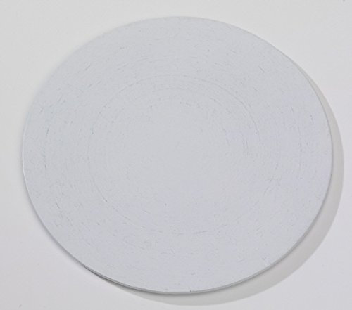 Kerzenteller Flachteller Rund Alu Weiß Ø14 cm ideal für Kerzen, Taufkerzen, Hochzeitskerzen, Trauerkerzen
