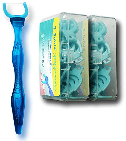 T.Smile 3rd generation dentale flosser 1 manico + 100 extra strength floss heads