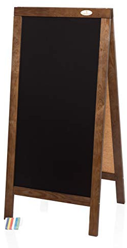 Kundenstopper 125cm Holz Tafel Aufsteller Werbetafel Werbung Kreide Kreidetafel Gehwegaufsteller Dunkelbraun