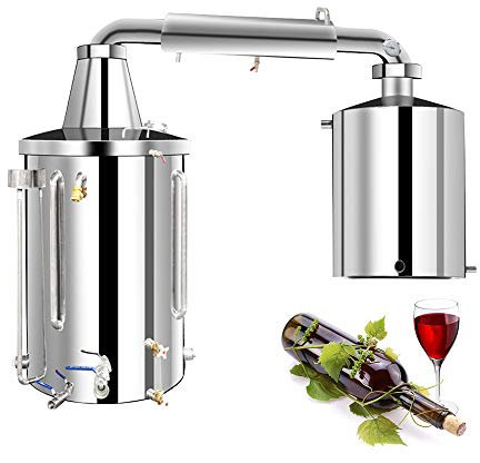 Fayelong 50L-210L DIY Home Moonshine Still Alembic Spirits Alcohol Essential Oil Water Distiller 304 Stainless Steel Wine Making Kit Oil Boiler With Water Pumpwith Water Pump (50L)
