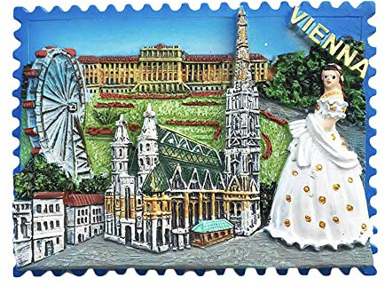 3D Wien Österreich Kühlschrank Kühlschrankmagnet Tourist Souvenirs Handgemachte Harz Handwerk Magnetische Aufkleber Home Küche Dekoration Reise Geschenk